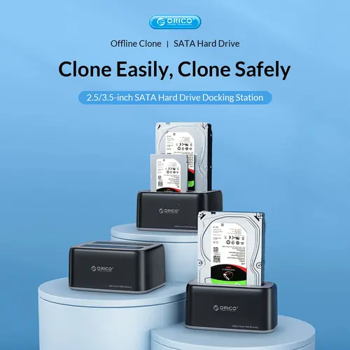 Orico докинг станция Storage - HDD/SSD Dock - 2 BAY 2.5/3.5 USB-C/USB-A - 6829C3-V1 - image 3