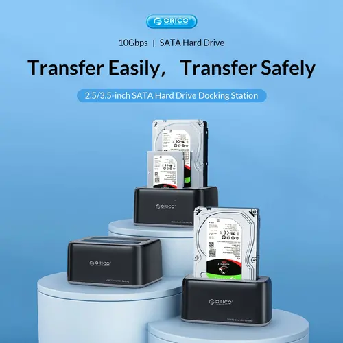 Orico докинг станция Storage - HDD/SSD Dock - 2 BAY 2.5/3.5 USB-C/USB-A - 6829C3-V1 - image 4