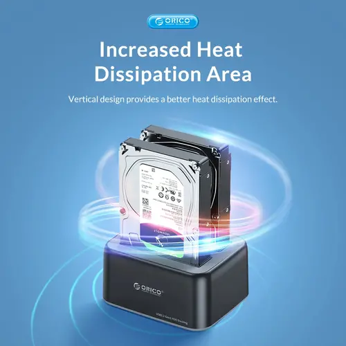 Orico докинг станция Storage - HDD/SSD Dock - 2 BAY 2.5/3.5 USB-C/USB-A - 6829C3-V1 - image 7