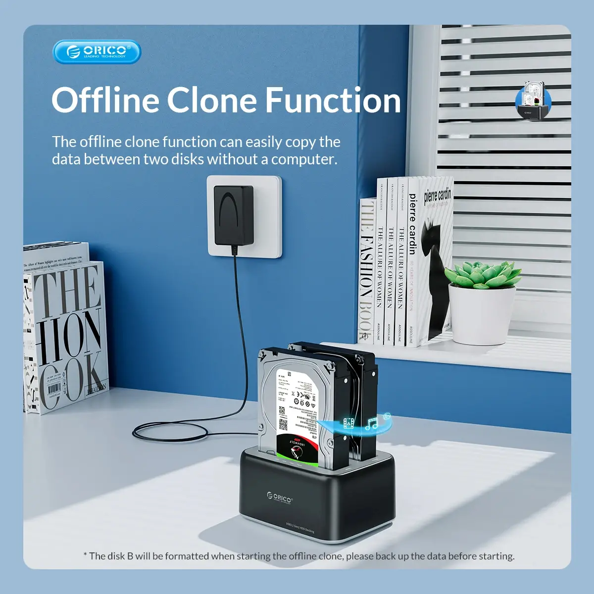 Orico докинг станция Storage - HDD/SSD Dock - 2.5/3.5 inch USB-C/USB-A - 6819C3-V1 - image 11