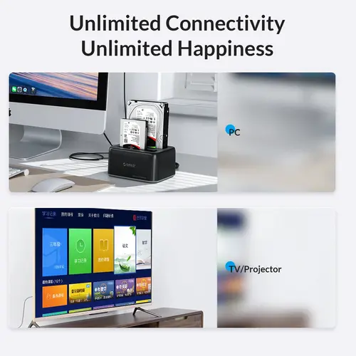 Orico докинг станция Storage - HDD/SSD Dock - 2.5/3.5 inch USB-C/USB-A - 6819C3-V1 - image 5