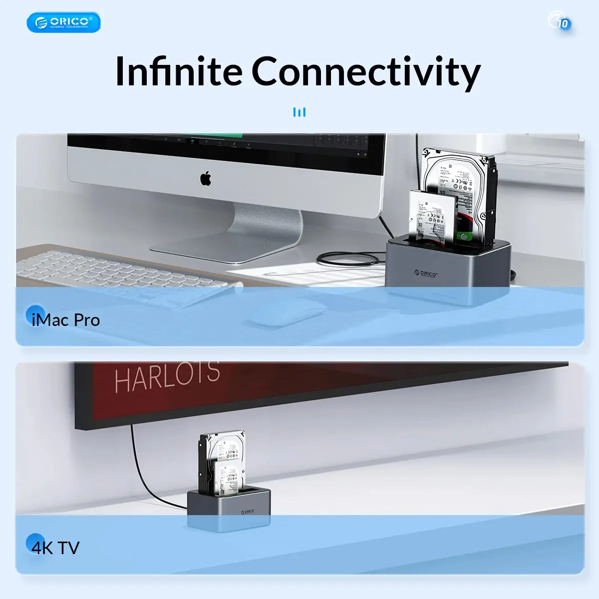 Orico docking station Storage - HDD/SSD Dock - 2 θέσεων Offline Clone 2.5/3.5 USB-C/USB-A - 6626C3-C-V1 - image 11