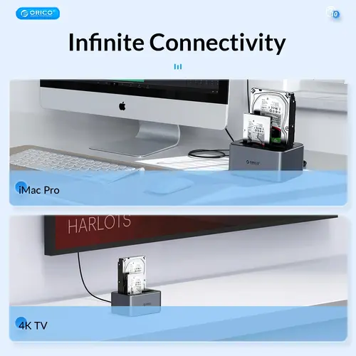 Orico докинг станция Storage - HDD/SSD Dock - 2 BAY Offline Clone 2.5/3.5 USB-C/USB-A - 6626C3-C-V1 - image 11