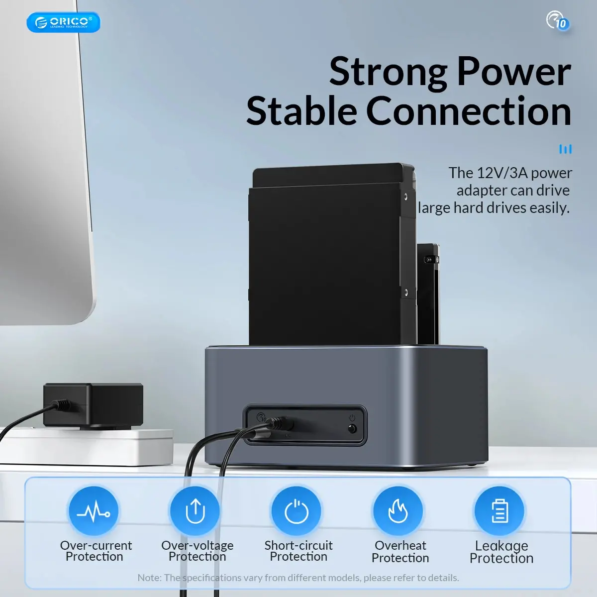 Orico stație de andocare Storage - HDD/SSD Dock - 2 BAY Offline Clone 2.5/3.5 USB-C/USB-A - 6626C3-C-V1 - image 3