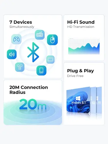 Orico блутут адаптер Bluetooth 5.3 USB adapter, black - BTA-53-BK - image 11