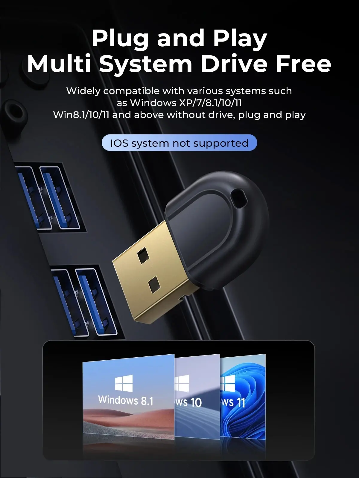 Orico блутут адаптер Bluetooth 5.3 USB adapter, black - BTA-53-BK - image 5