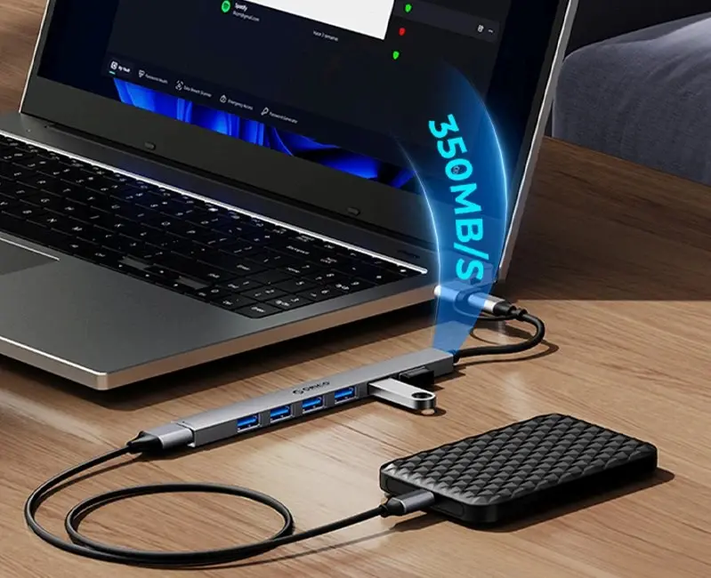 Orico hub HUB USB-C/USB-A cu 7 porturi - USB3.0 x 1, USB2.0 x 6 - YSA2-U3-GY - image 2