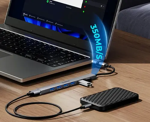 Orico διανομέας HUB USB-C/USB-A 7 θυρών - USB3.0 x 1, USB2.0 x 6 - YSA2-U3-GY - 3