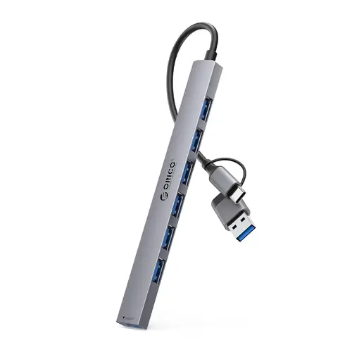 Orico hub HUB USB-C/USB-A cu 7 porturi - USB3.0 x 1, USB2.0 x 6 - YSA2-U3-GY - 1