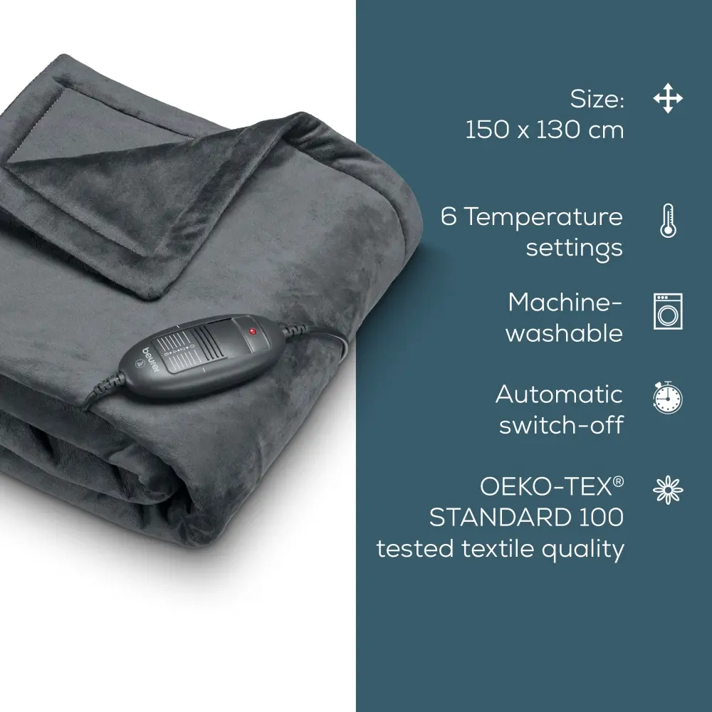 Термоподложка, Beurer HD 74 Cosy Taupe Heated Overblanket, LE 2024 - image 7