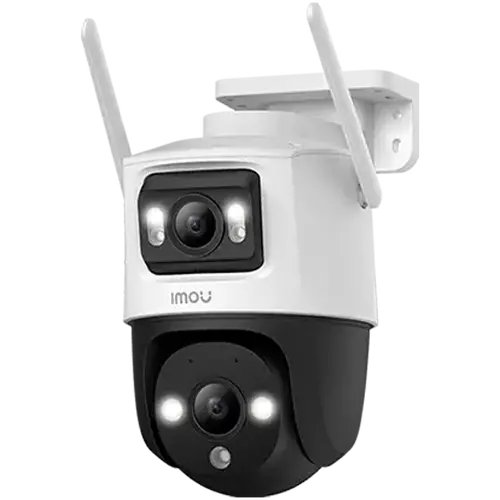 Imou Cruiser Dual 10MP, full color night vision Wi-Fi IP camera 5MP + 5MP, 355°Pan & 0-90°Tilt, 1/3" CMOS, H.265, micro SD(256GB), 30fps@1620, 3.6mm Fixed lens, FOV 78°, IR up to 30m, 8x Zoom, 1xRJ45, Mic&Speaker, spotlight, 110dB Siren, IP66
