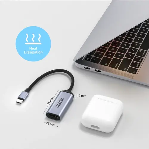 Unitek Адаптер Adapter USB-C M / HDMI 2.1 F - 8K, 120Hz, Aluminium - V1416B - image 7