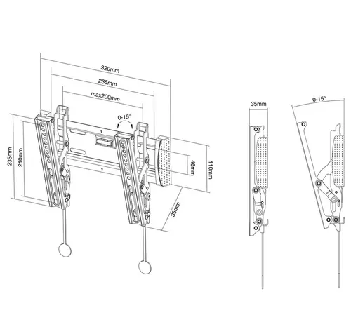 Стойка, Neomounts Flat Screen Wall Mount (tilt) - image 2