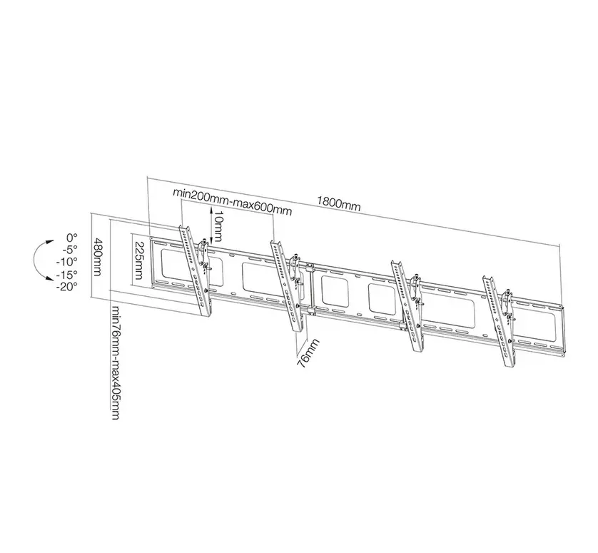Стойка, Neomounts Flat Screen Wall Mount for menu board - 2 screens - landscape - image 10