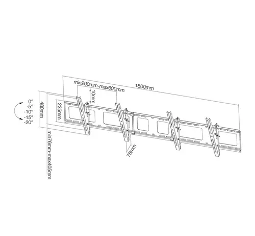 Стойка, Neomounts Flat Screen Wall Mount for menu board - 2 screens - landscape - image 10