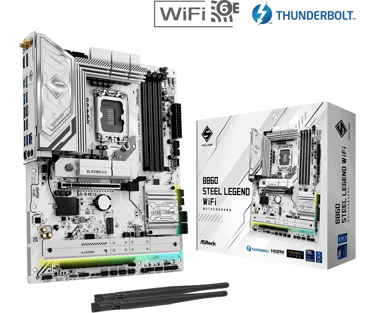 Дънна платка ASRock B860 STEEL LEGEND WIFI 6E, LGA 1851