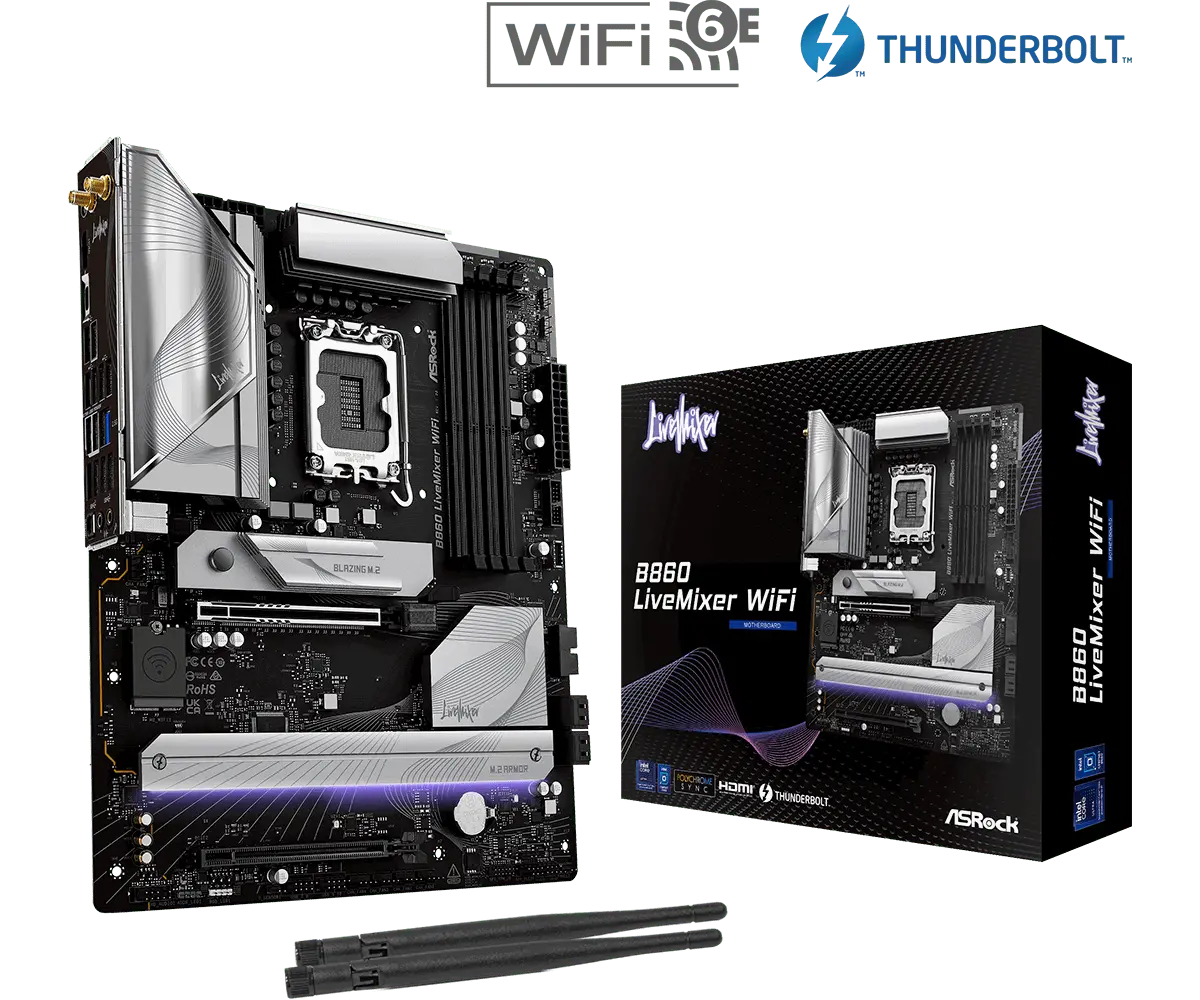 Дънна платка ASRock B860 LiveMixer WIFI 6E, LGA 1851 - image 3