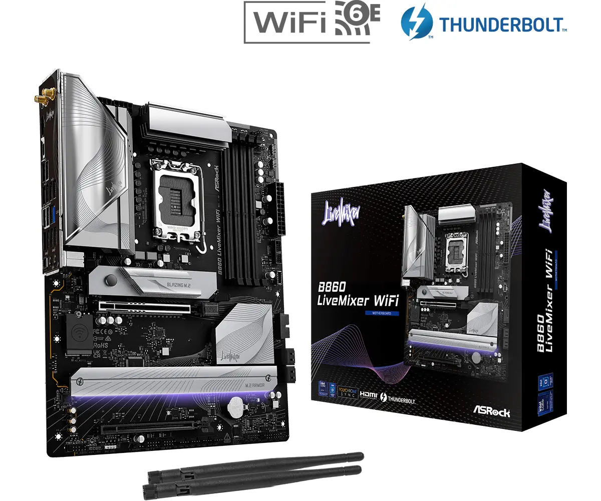 Дънна платка ASRock B860 LiveMixer WIFI 6E, LGA 1851 - image 4