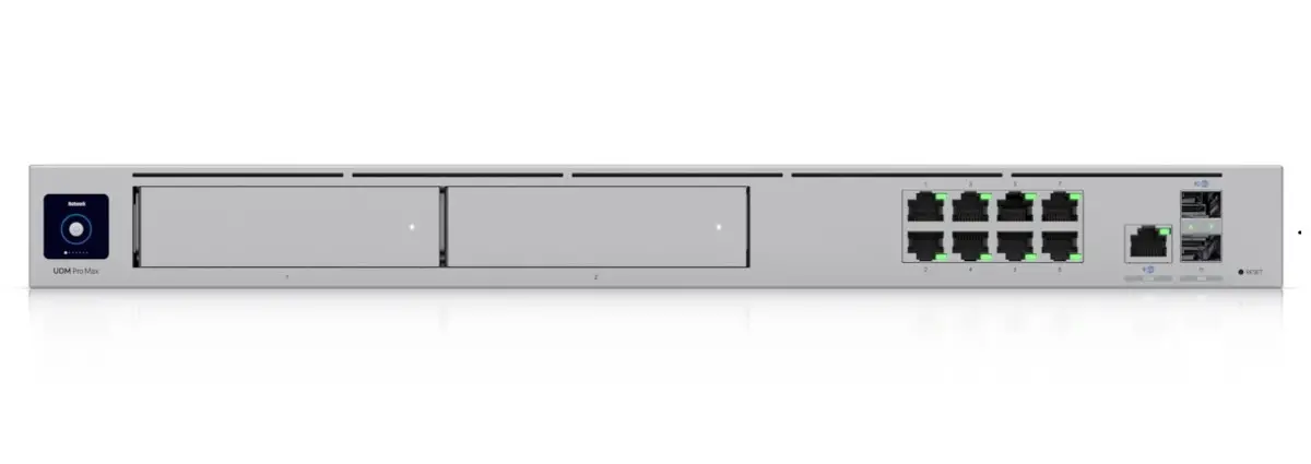 Защитна стена Ubiquiti UDM-Pro-Max, UniFi, 8x GbE RJ45 Lan, 2x 10G SFP+, 1x 2.5G