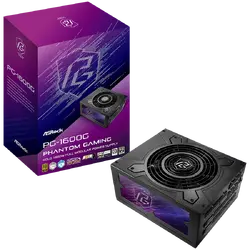 Asrock PG-1600G, 1600W, 80 Plus Gold, Fully Modular PSU, Japanese Capacitors, 2x EPS 12V CPU(4+4pin), 2x PCIe5.1 (12+4pin), 8x PCIe (6+2pin), 6x 4-pin connectors, 12x SATA, OCP, SCP, OVP, UVP, OTP, OPP protections, 135 mm Axial Fan, ATX 3.1
