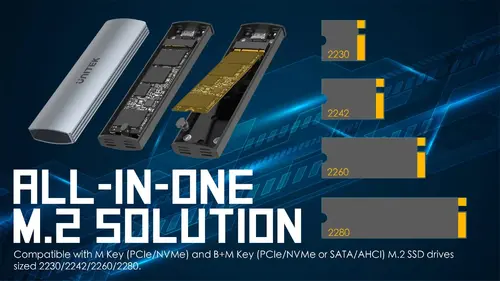 Unitek външна кутия за диск Storage - Case - M.2 NVMe/SATA M/B key - USB-C 10Gbps - S1230A - image 7
