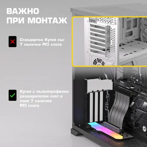 Βάση κάθετης τοποθέτησης GPU EZDIY-FAB RGB PCIe 4.0 Riser Cable 90° - 3