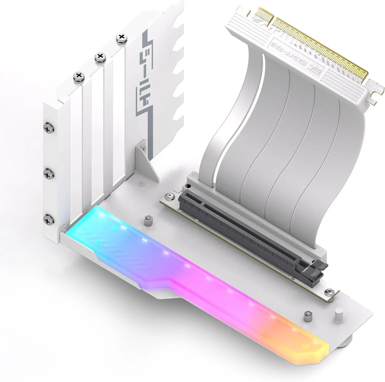 Suport pentru montare verticală a GPU EZDIY-FAB RGB PCIe 4.0 Riser Cable 90°