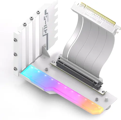 Suport pentru montare verticală a GPU EZDIY-FAB RGB PCIe 4.0 Riser Cable 90° - 1