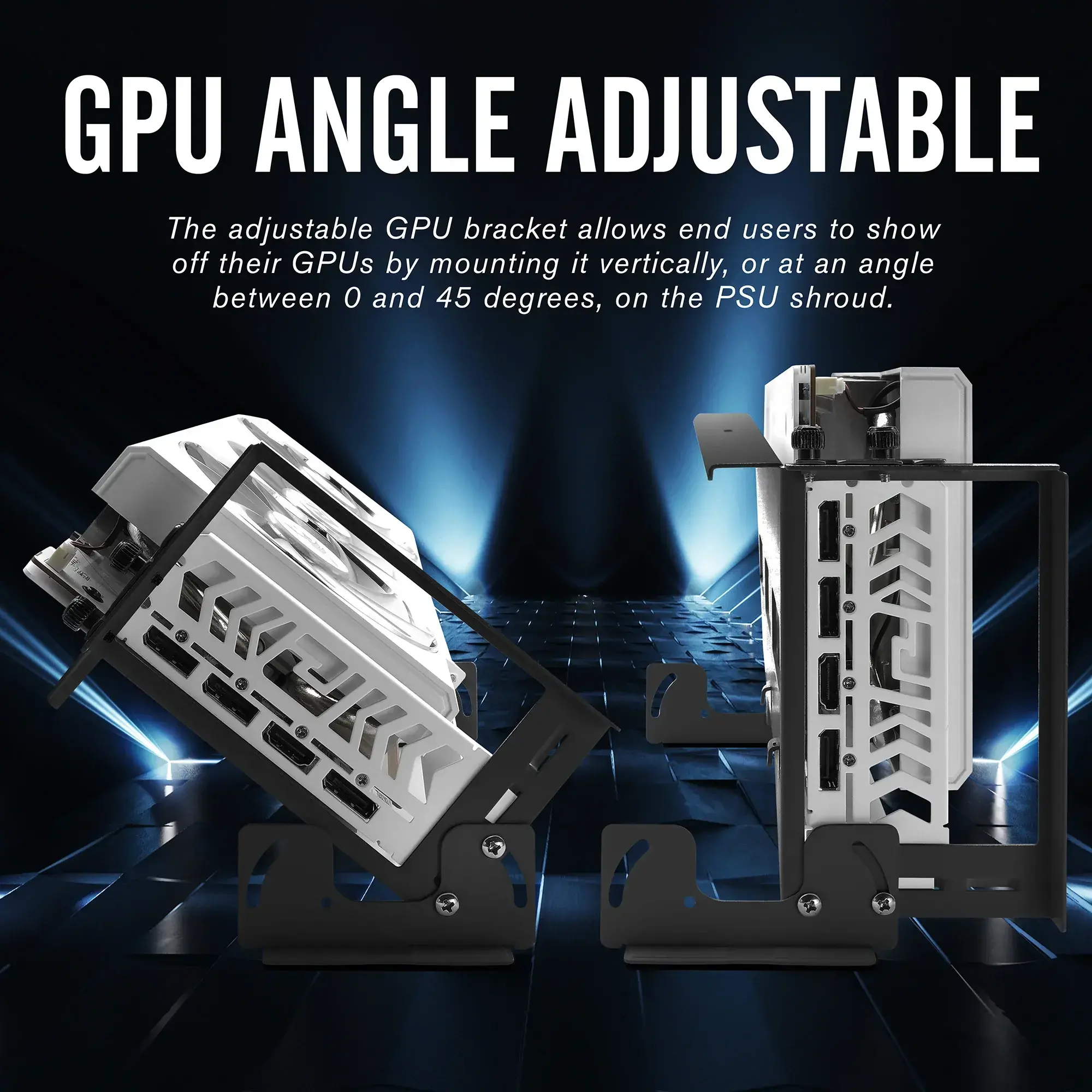Брекет за вертикален монтаж на 45° GPU EZDIY-FAB PCIe 4.0 Riser Cable - Бяло - image 1