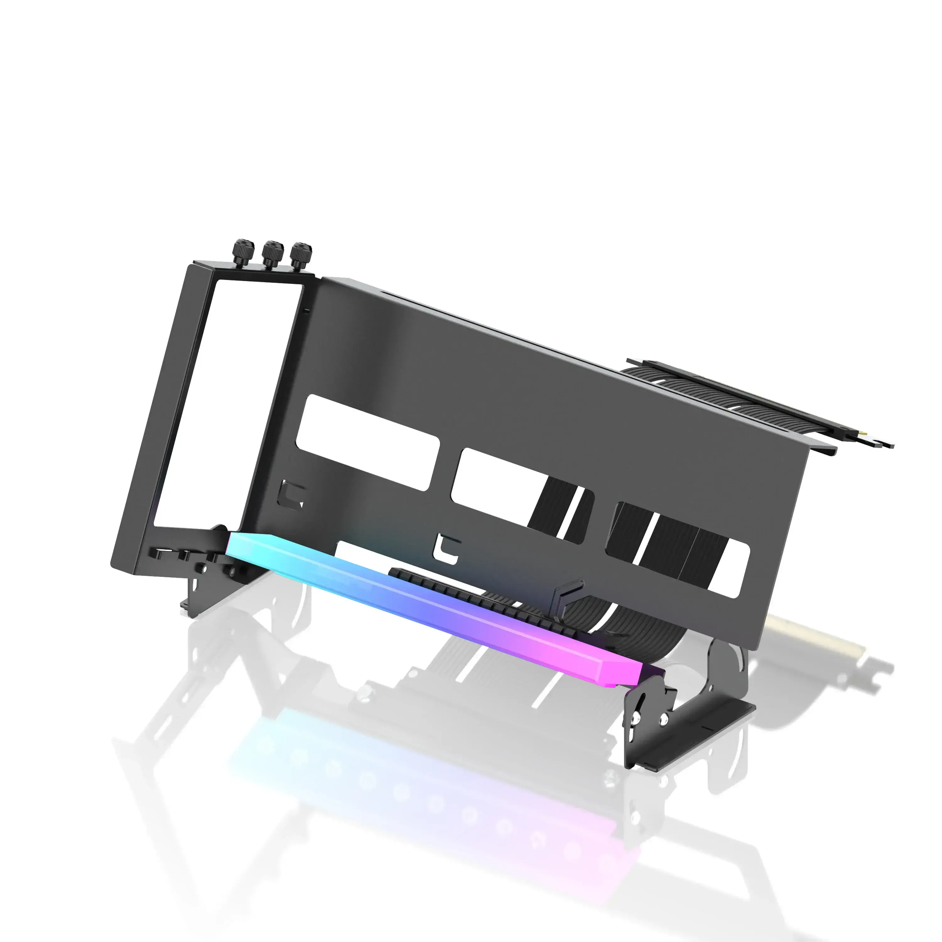 Suport pentru montare verticală la 45° GPU EZDIY-FAB ARGB PCIe 4.0 Riser Cable - Negru