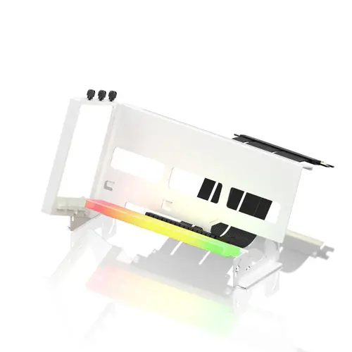 Suport pentru montare verticală la 45° GPU EZDIY-FAB ARGB PCIe 4.0 Riser Cable - Alb - 1