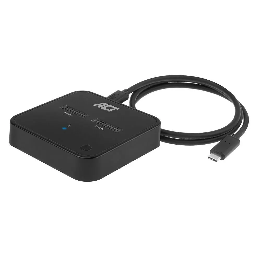 Двойна SSD докинг станция, ACT M.2 NVMe/PCIe за клониране, USB-C 3.2 Gen2, 10 Gbps