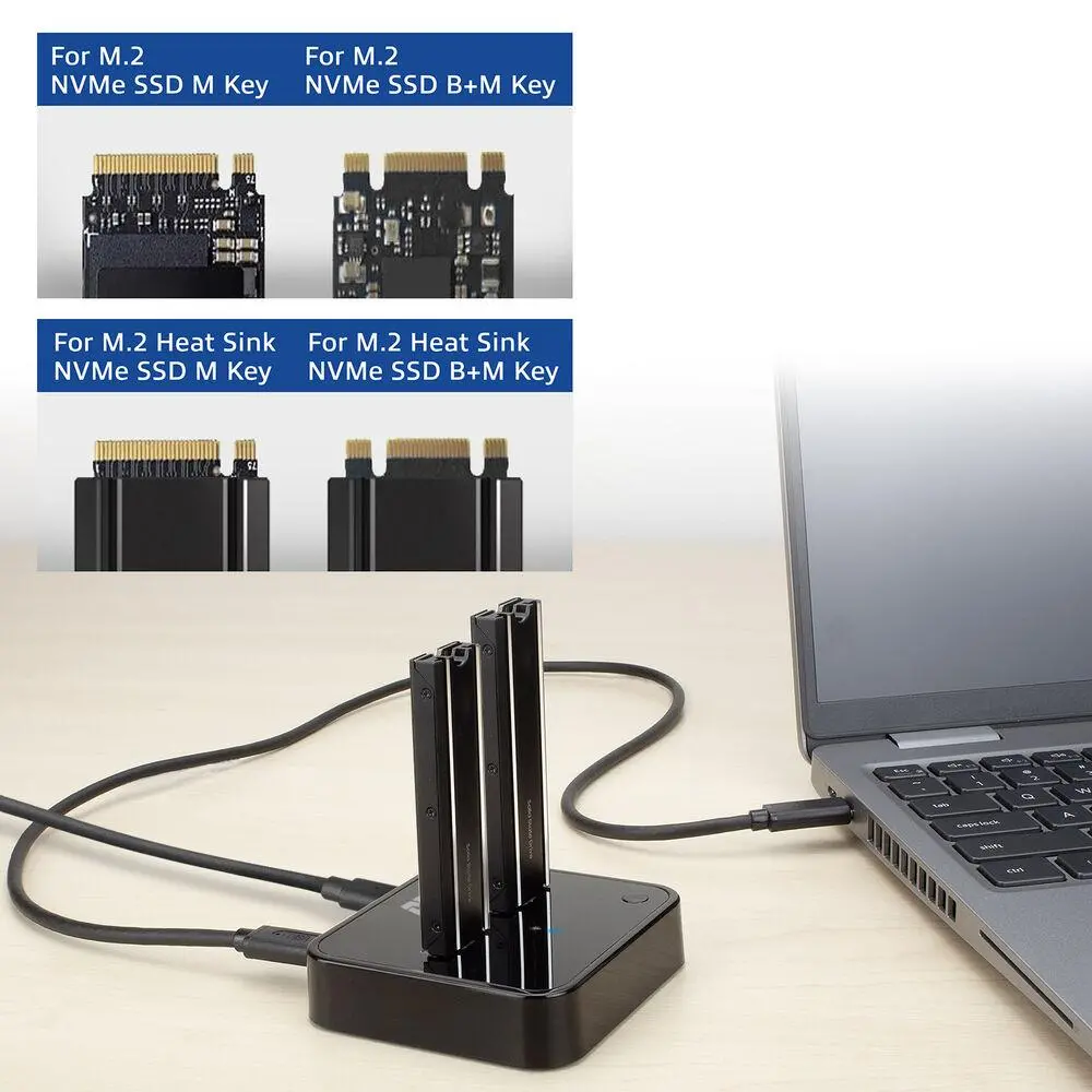 Двойна SSD докинг станция, ACT M.2 NVMe/PCIe за клониране, USB-C 3.2 Gen2, 10 Gbps - image 2