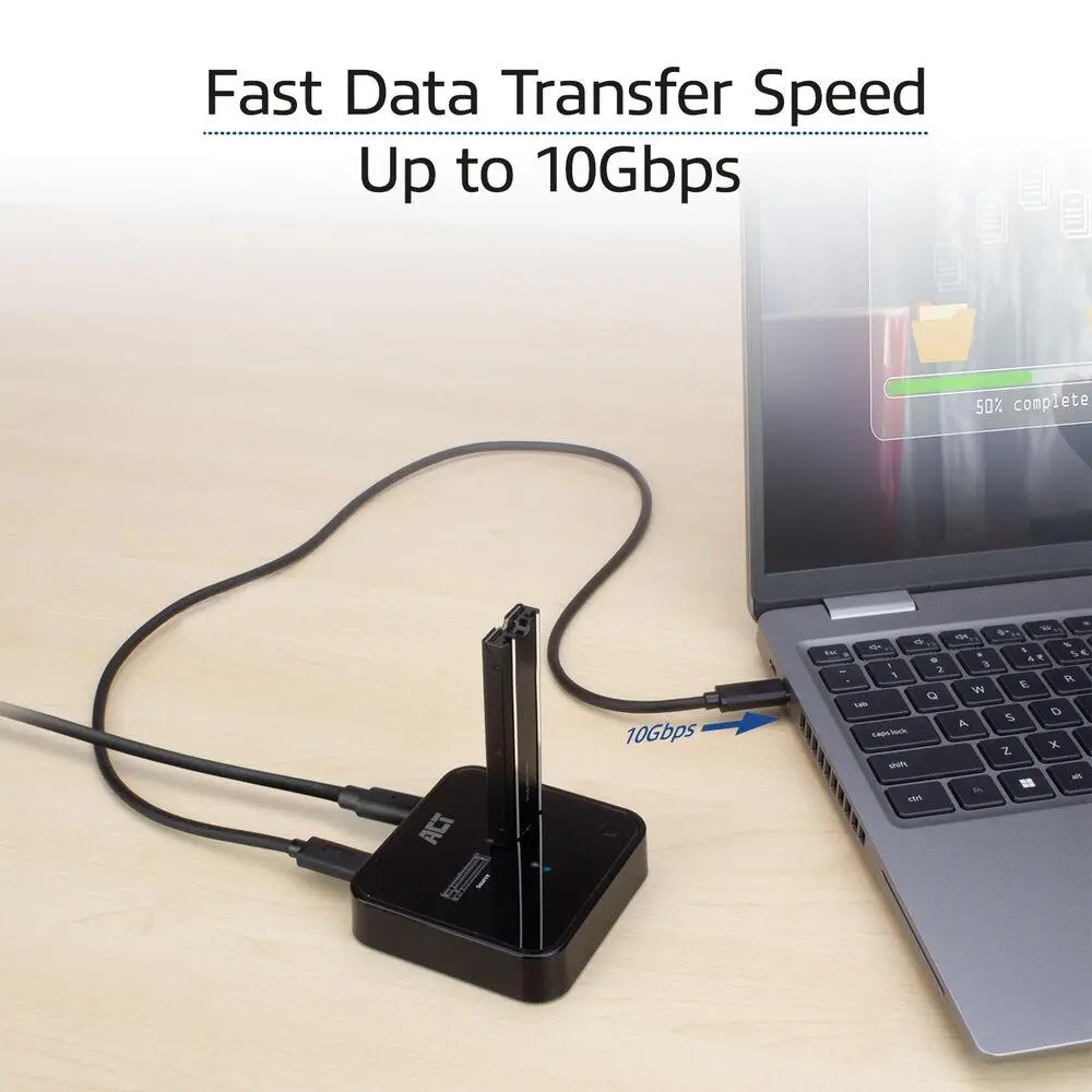 Двойна SSD докинг станция, ACT M.2 NVMe/PCIe за клониране, USB-C 3.2 Gen2, 10 Gbps - image 5