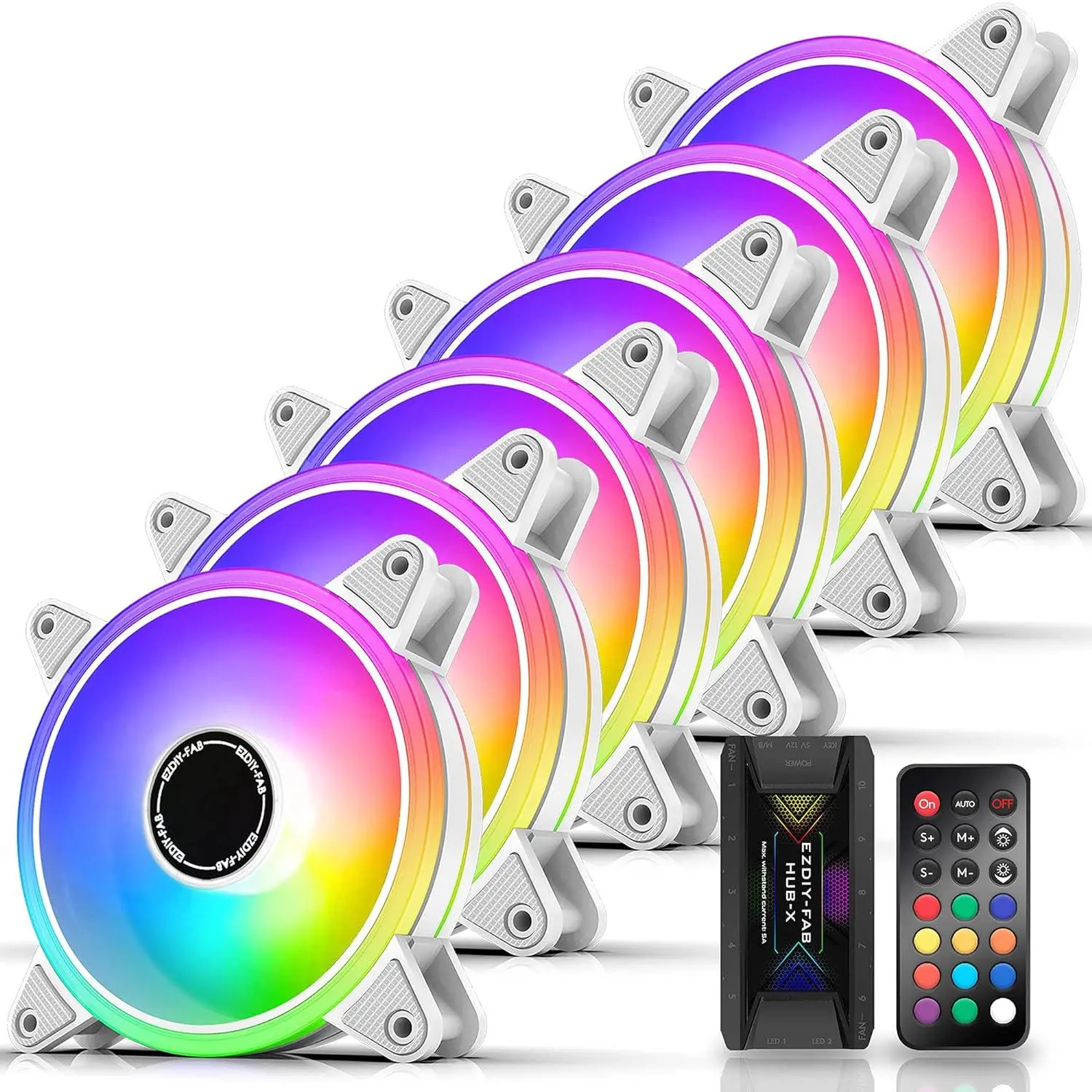 Σετ ανεμιστήρων EZDIY-FAB Moonlight White RGB PWM 120mm - 6 τεμάχια
