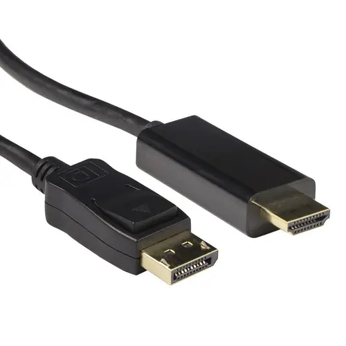 Кабел ACT AK3990, DisplayPort мъжко - HDMI-A мъжко, 1.8 м, Черен, булк опаковка