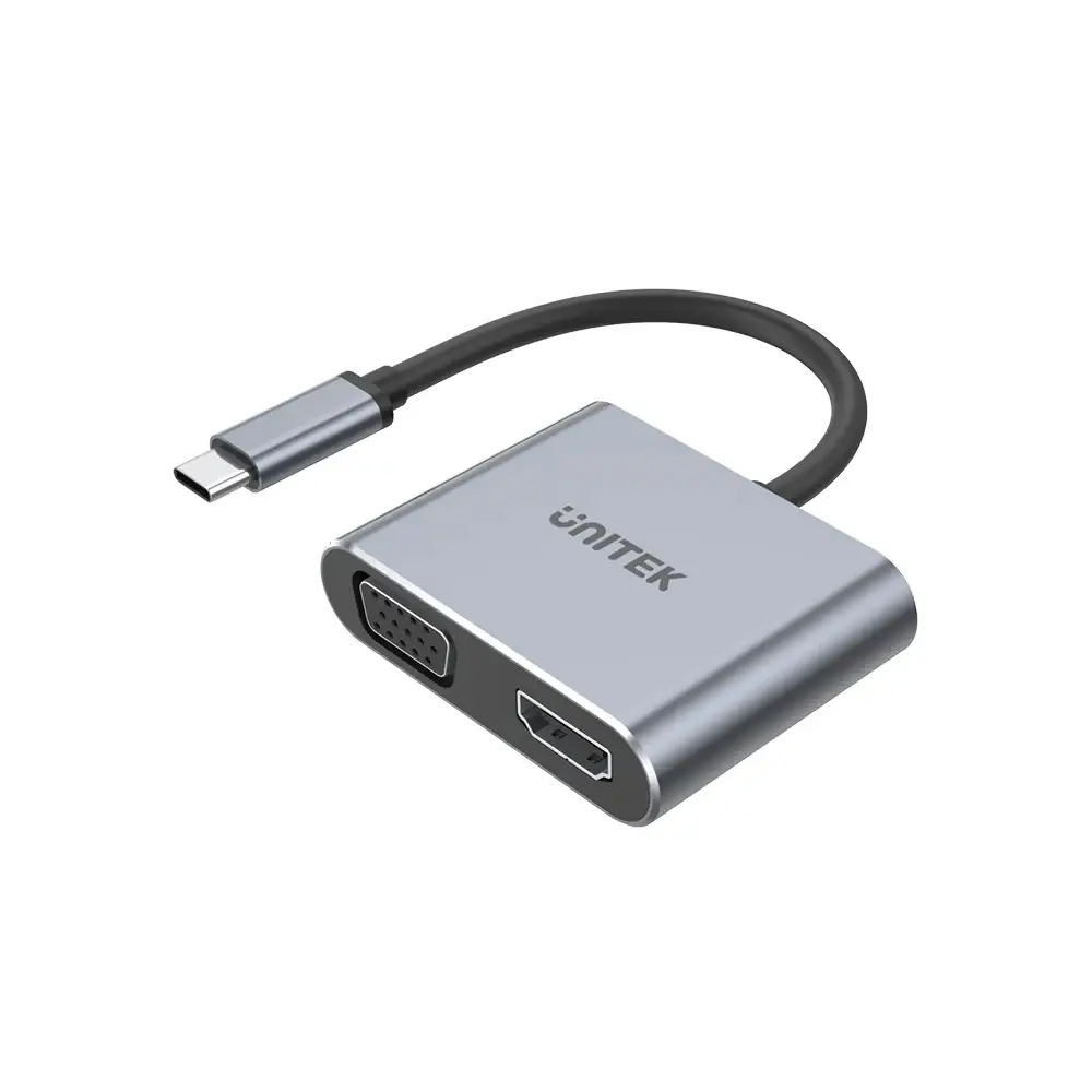 Unitek докинг станция Docking Station Type-C 4-in-1 - uHUB Q4+ Lite D1049A - USB-C PD100W x 1, HDMI x 1, VGA, USB2.0 x 1