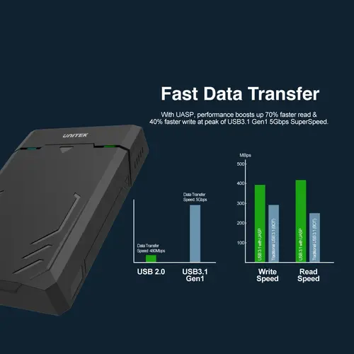 Unitek кутия за диск Storage - Case DiskGuard Raiden - 2.5/3.5 inch USB3.0 UASP - Y-3035 - image 3