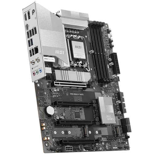 MSI PRO B860-P WIFI, ATX, LGA 1851, 4x DDR5 Dual Channel DDR5 up to 8600(OC)MHz, 4x PCIe x16 slot, 3x M.2 slot, 4x USB 2.0, 2x USB 5Gbps, 2x USB 10Gbps, 1x USB 40Gbps Type-C, HDMI, DP, 7.1 HD Audio, 5G LAN, WiFi, BT, 3Y - image 1