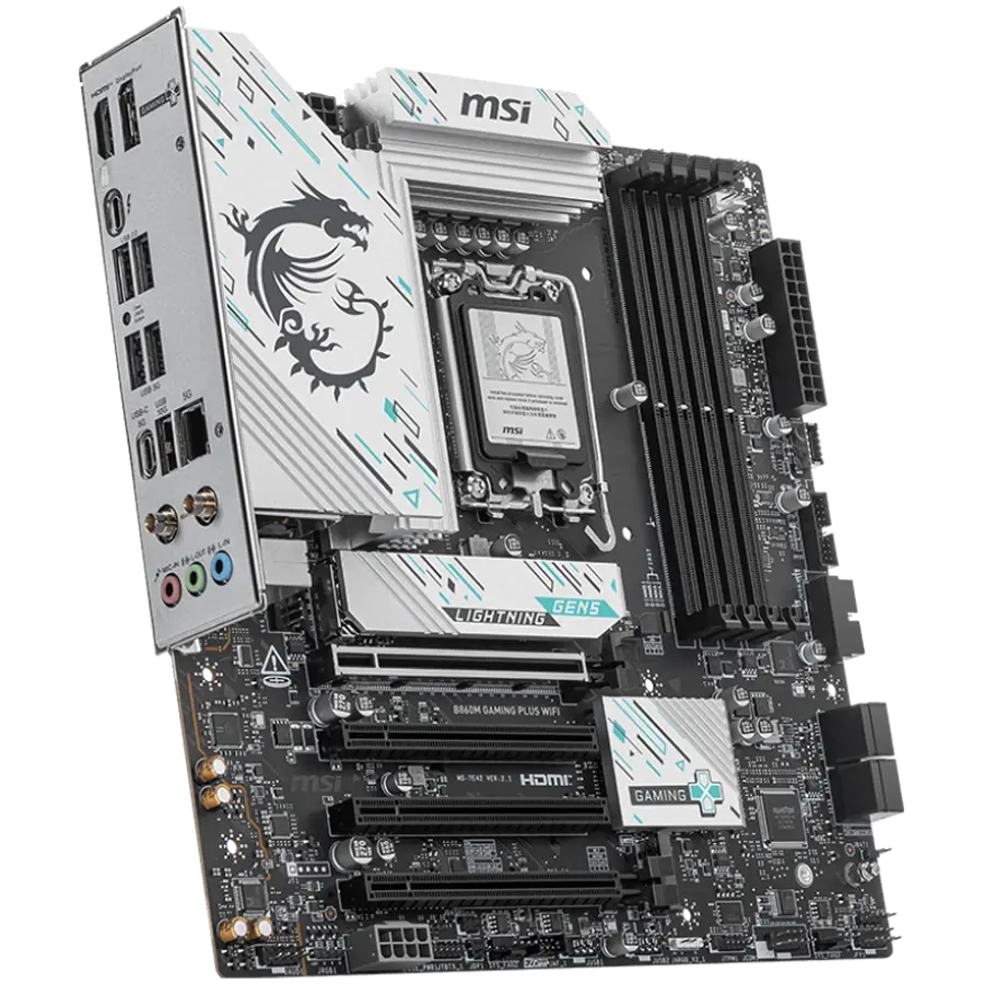MSI PRO B860M GAMING PLUS WIFI, mATX, LGA 1851, 4x DDR5 Dual Channel DDR5 έως 8600(OC)MHz, 4x PCIe x16 slot, 3x M.2 slot, 2x USB 2.0, 2x USB 5Gbps - image 1