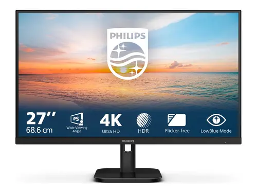 Монитор, Philips 27E1N1800A, 27" IPS WLED, 3840x2160@60Hz, 4ms GtG, 350cd m/2, 1000:1, Mega Infinity DCR, Adaptive Sync, FlickerFree, Blue Light Soft, 2Wx2, Tilt, 2xHDMI, DP