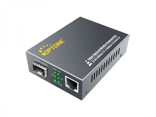 Конвертор Optone OPT-2200A, 10/100/1000Mbps RJ45 към 1000Mbps SFP слот