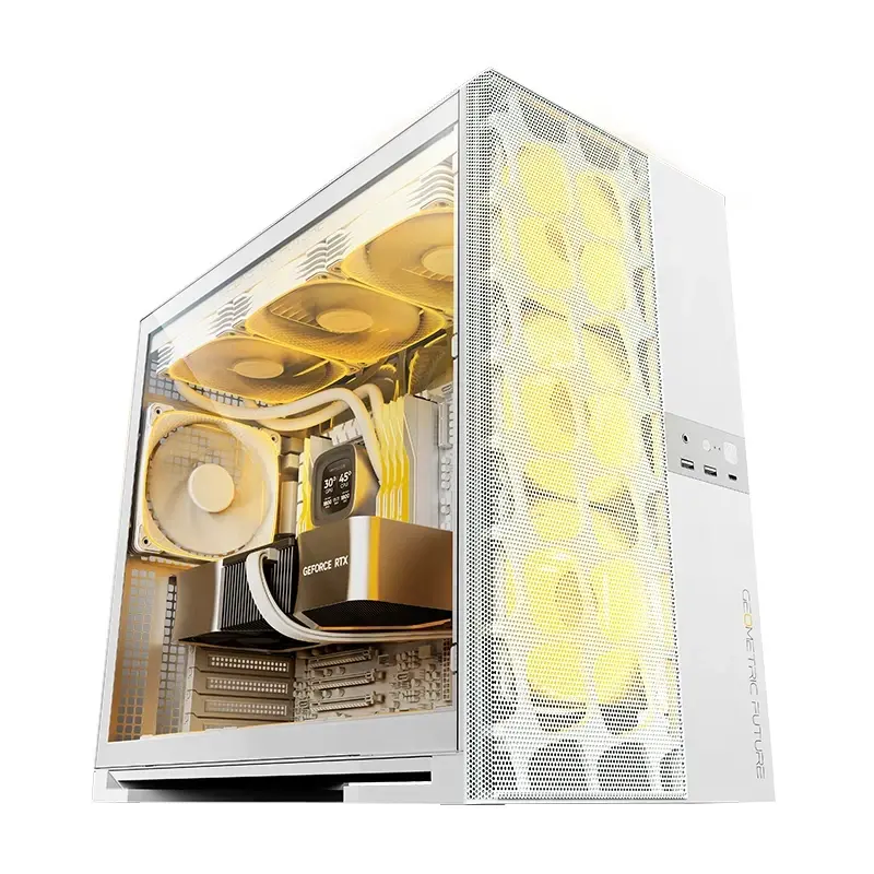 Geometric Future carcasă Case EATX - Model 5 Vent White - 5 x 140 mm ventilatoare aRGB incluse