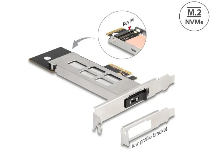 Вътрешна тава Delock, PCI Express Card за 1 x M.2 NVMe SSD - Low Profile Form Factor - image 3