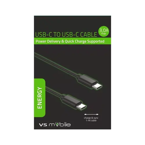 Адаптер, MELICONI VSM CABLE USB-C - USB-C 1M BK