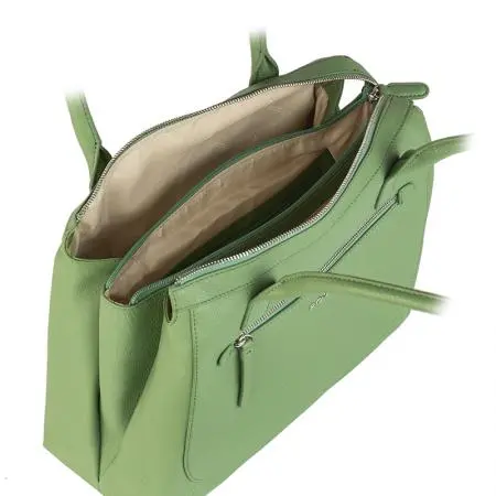 Geantă de damă culoare verde crem - Rossi - 3