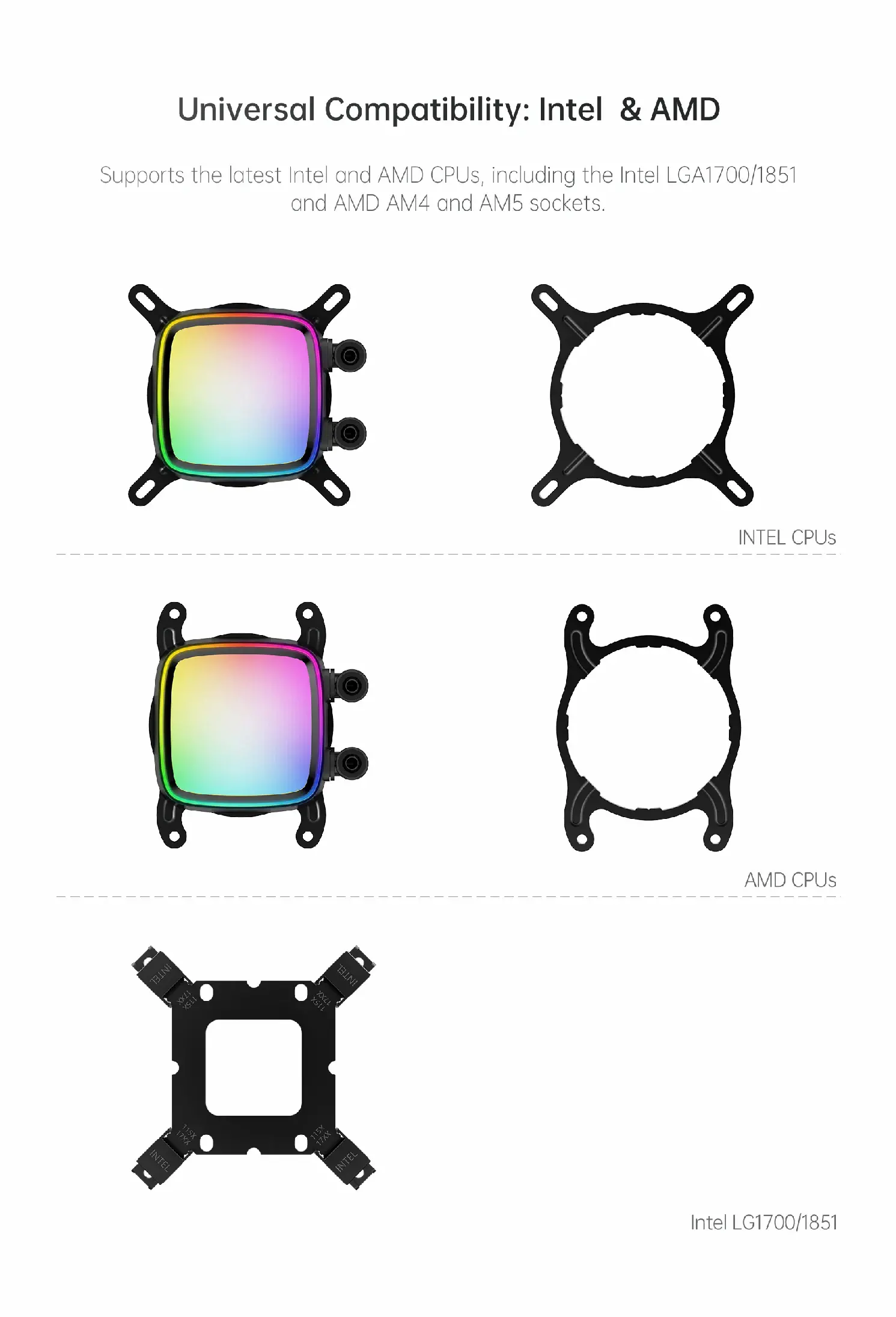 Geometric Future водно охлаждане Water Cooling - Eskimo Pro 360 White - Addressable RGB, LGA1851/AM5 - image 16