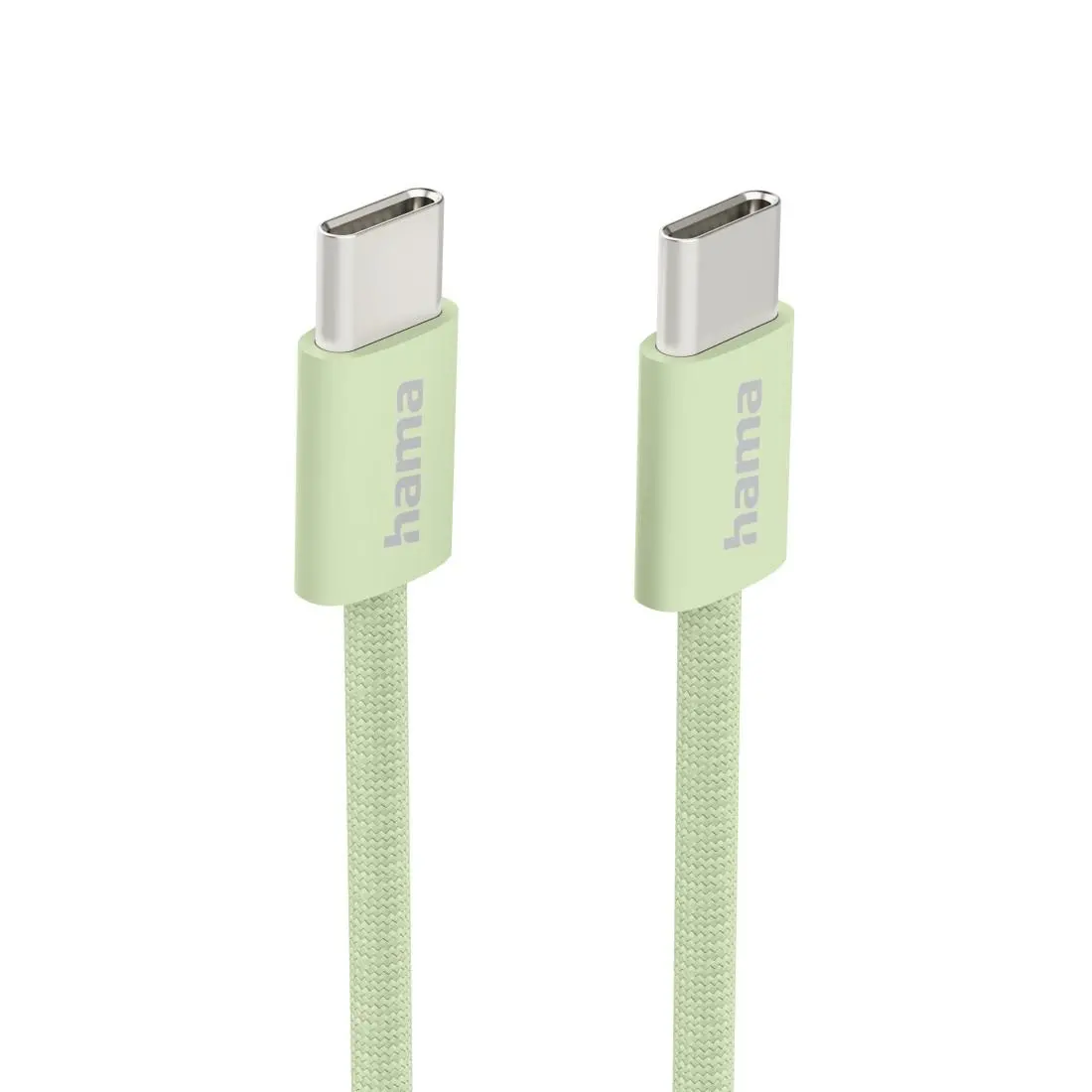 HAMA Кабел за зареждане "Fabric", USB-C - USB-C, 1 m, Nylon, зелен - image 1