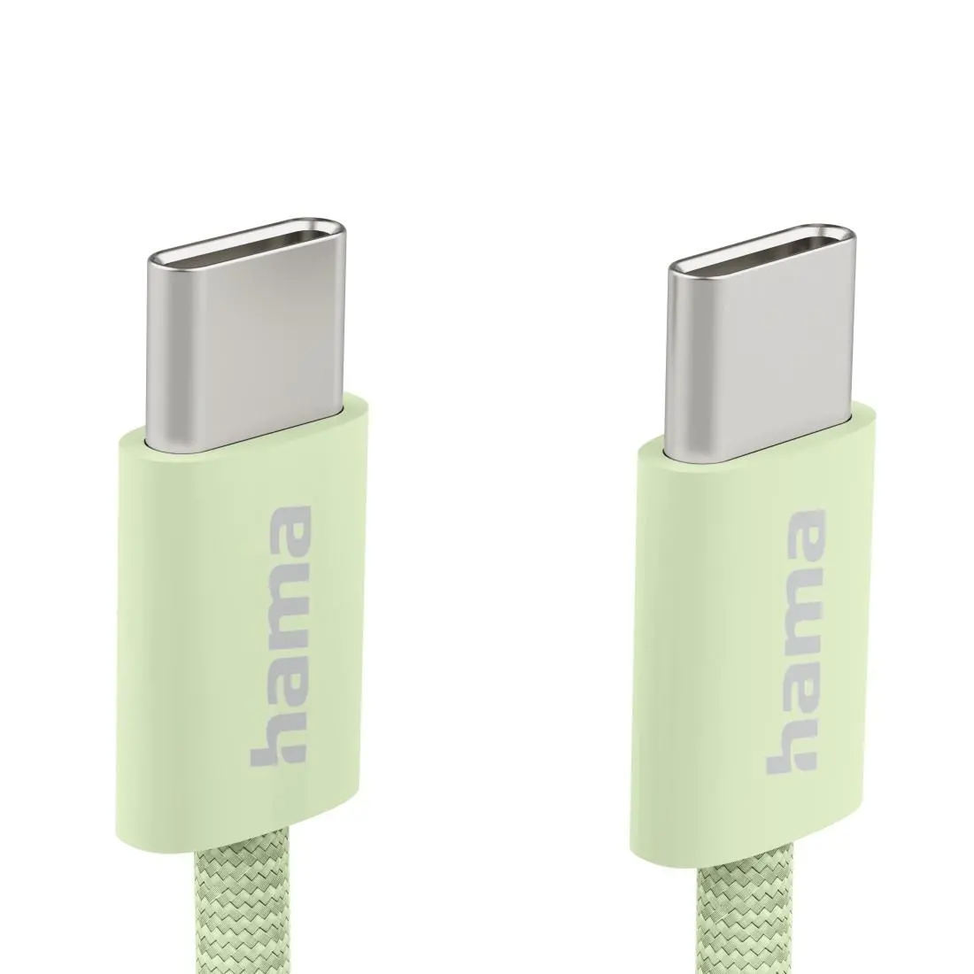 HAMA Кабел за зареждане "Fabric", USB-C - USB-C, 1 m, Nylon, зелен - image 3