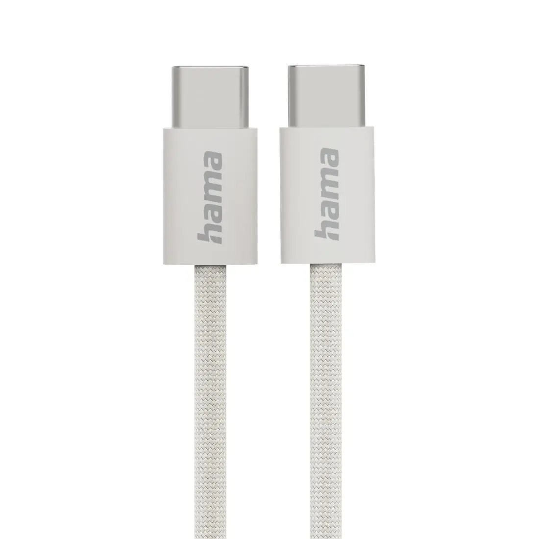 HAMA Καλώδιο φόρτισης "Fabric", USB-C - USB-C, 1 m, νάιλον, γκρι